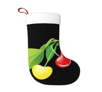 WHJSSF Christmas decorative Stocking socks Sweet and sour cherries Printed Soft, fluffy, and durable for Halloween, holiday gatherings, etc