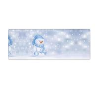 WHJSSF Christmas Happy Snowman Mouse Pad 12x31.5in Large Desk Mat for Gaming & Work