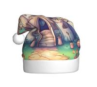 WHJSSF Classical castle Picture Christmas Hat for Adult Making It a Fun and Durable Gift for Men and Women