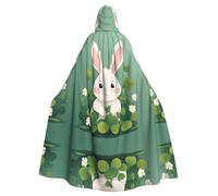WHJSSF Clover Bunny Picture Halloween Adult Hooded Cloak is a super large, comfortable, and durable cloak