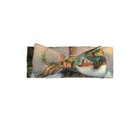 WHJSSF Coast Wave and Lighthouse Prints Baby Bow Headband - Soft & Stretchy Newborn Throw for Cute Photo Shoots & Baby Showers