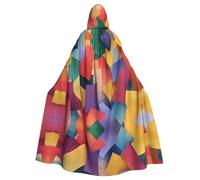 WHJSSF Color Fragment Paper Prints Halloween Adult Hooded Cloak is a super large, comfortable, and durable cloak