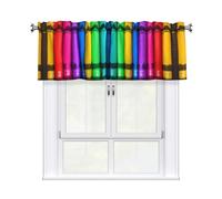 WHJSSF colored crayons Prints Housewarming Gift - Peach Skin Window Valance 54x18 for a Cozy Kitchen Refresh