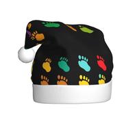 WHJSSF Colorful crocodile footprints Printed Christmas Hat for Adult for men and women clothing headband for festive occasions