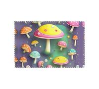 WHJSSF Colorful Dream Mushroom Printing Placemats for Dining Table Set of 6 for Hotels, Homes, and Banquets as Decorative Table Decorations, Beautiful durable