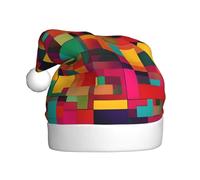 WHJSSF Colorful Squares Picture Christmas Hat for Adult Making It a Fun and Durable Gift for Men and Women