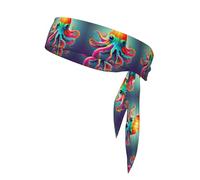 WHJSSF Colorful Squid Octopus Pattern Sports Double-Sided Headscarf for Women and Men Adjustable for All Head Circumferences