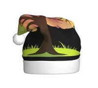WHJSSF Colorful tree shadows Pattern Christmas Hat for Adult quality accessory soft, lightweight, and fluffy