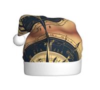 WHJSSF Compass Map Nautical Picture Christmas Hat for Adult Making It a Fun and Durable Gift for Men and Women