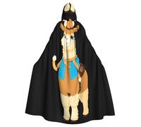 WHJSSF Cool Cowboy Alpaca Prints Halloween Adult Hooded Cape Cloak For Role-Playing, Stage Costumes, Parties Easy Care
