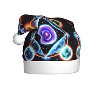 WHJSSF Cosmic Stars Pattern Christmas Hat for Adult quality accessory soft, lightweight, and fluffy