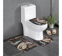 WHJSSF Cowboy Black Hat Western Boots Prints 3 Piece Bathroom Rugs Set 24x16in | Plush Throw Mats for Comfort & Style - Non-Slip Floor Covers