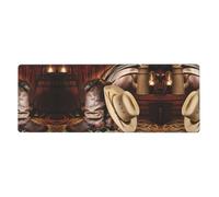 WHJSSF Cowboy Black Hat Western Boots Prints Extended Mouse Pad 12x31.5in