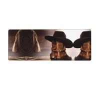 WHJSSF Cowboy Black Hat Western Boots Prints Mouse Pad 12x31.5in