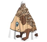 WHJSSF cute Cartoon Hedgehog Pattern Halloween Adult Hooded Cape Cloak with Bow Tie for Costume Parties, Cosplay