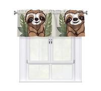 WHJSSF Cute Cartoon Sloth Prints Housewarming Gift - Peach Skin Window Valance 54x18 for a Cozy Kitchen Refresh