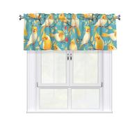 WHJSSF Cute Cockatiel Prints Housewarming Gift - Peach Skin Window Valance 54x18 for a Cozy Kitchen Refresh
