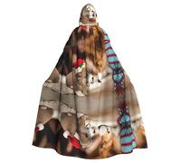 WHJSSF Cute Corgi Prints Hooded Cloak - Long Dramatic Throw for Costume Play