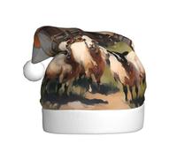 WHJSSF cute farm animals Pattern Christmas Hat for Adult quality accessory soft, lightweight, and fluffy