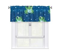 WHJSSF Cute Frog Prints Housewarming Gift - Peach Skin Window Valance 54x18 for a Cozy Kitchen Refresh