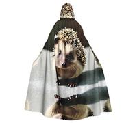 WHJSSF Cute hedgehog Prints Hooded Cloak - Long Dramatic Throw for Costume Play