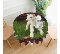 WHJSSF Cute lamb Prints Round Decorative Table Throw 60 Inch - Waterproof Table Cover for Dining, Coffee Tables, and Outdoor Events