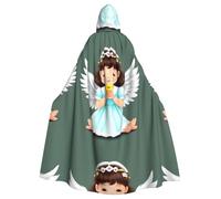 WHJSSF Cute little angel Prints Hooded Cloak - Long Dramatic Throw for Costume Play