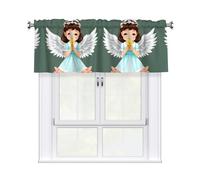 WHJSSF Cute Little Angel Prints Housewarming Gift - Peach Skin Window Valance 54x18 for a Cozy Kitchen Refresh