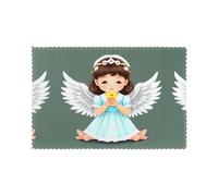WHJSSF Cute Little Angel Prints Placemats Set of 6 12x18in - Heavy-Duty Polyester Table Covers Built for Durability & Heat Resistance