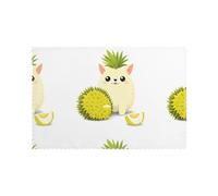 WHJSSF Cute Little Durian Prints Placemats Set of 6 12x18in - Heavy-Duty Polyester Table Covers Built for Durability & Heat Resistance