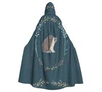 WHJSSF Cute Little Hedgehog Prints Hooded Cloak - Long Halloween Throw, Cozy Costume Layer with Drawstring