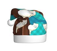 WHJSSF Cute little raccoon Picture Christmas Hat for Adult Festive Celebrations as a Gift for Men and Women