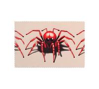 WHJSSF Cute Little red Spider Prints Placemats Set of 6 12x18in - Durable Table Layers with Heat-Resistant & Wrinkle-Free Polyester