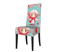 WHJSSF Cute loving boy Prints Protection Cover for Dining Chair - Soft, Comfortable, Wrinkle-Resistant Elastic Fits Most Armless Chairs