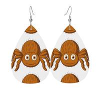 WHJSSF Cute Tarantula Spider Prints Dangle Water Drop Earrings - Chic Faux Leather Drops for Festive & Everyday Style