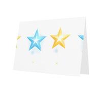WHJSSF Dark Green Greeting Card A pair of shining stars Printed Perfect for Valentine's Day, Wedding Anniversary & Party Invitations