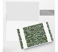 WHJSSF Dark Green Greeting Card Abstract maze Printed Perfect for Valentine's Day, Wedding Anniversary & Party Invitations