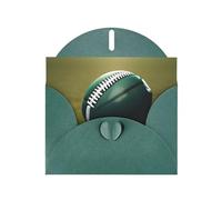 WHJSSF Dark Green Greeting Card American Football Ball On Grass Sports Printed Perfect for Valentine's Day, Wedding Anniversary & Party Invitations