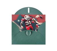 WHJSSF Dark Green Greeting Card American Football Printed Perfect for Valentine's Day, Wedding Anniversary & Party Invitations