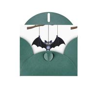 WHJSSF Dark Green Greeting Card Bat hanging on a branch Printed Perfect for Valentine's Day, Wedding Anniversary & Party Invitations