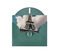 WHJSSF Dark Green Greeting Card Beautiful Tower Paris Prints 4x6in for Christmas, children's birthdays, Valentine's Day, wedding anniversaries, and party invitations