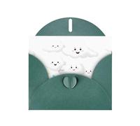 WHJSSF Dark Green Greeting Card Cute and funny white clouds Printed Perfect for Valentine's Day, Wedding Anniversary & Party Invitations