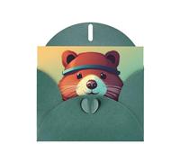 WHJSSF Dark Green Greeting Card Cute Beaver Prints 4x6in for Christmas, children's birthdays, Valentine's Day, wedding anniversaries, and party invitations