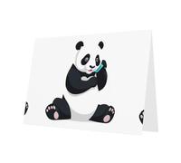 WHJSSF Dark Green Greeting Card Giant panda making phone call Printed Perfect for Valentine's Day, Wedding Anniversary & Party Invitations