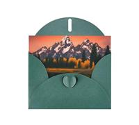 WHJSSF Dark Green Greeting Card grand teton national park Printed Perfect for Valentine's Day, Wedding Anniversary & Party Invitations