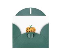 WHJSSF Dark Green Greeting Card Heart Print Pumpkin Prints 4x6in for Christmas, children's birthdays, Valentine's Day, wedding anniversaries, and party invitations
