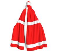 WHJSSF Denmark Danish Flag Prints Hooded Cloak - Long Costume Throw, Soft Halloween Layer & Drawstring Tie