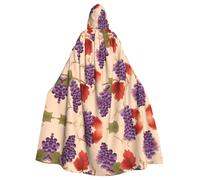 WHJSSF Desert Grapes Prints Halloween Adult Hooded Cloak is a super large, comfortable, and durable cloak