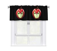 WHJSSF Devil Face Apple Prints Kitchen Window Valance 54x18 - Peach Skin Layer for Soft Light & Easy Style