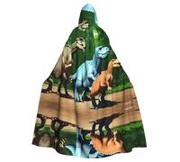 WHJSSF Dinosaurs Prints Halloween Adult Hooded Cloak is a super large, comfortable, and durable cloak
